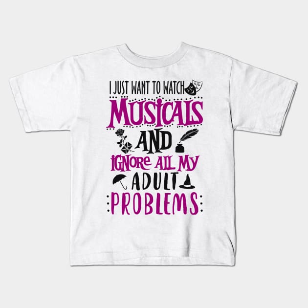 Musicals! Kids T-Shirt by KsuAnn